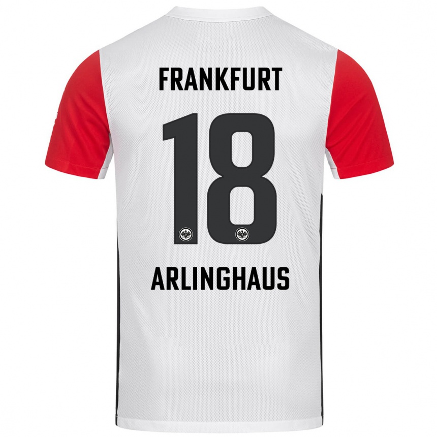 Niño Fútbol Camiseta Max Arlinghaus #18 Blanco Rojo 1ª Equipación 2024/25 Argentina