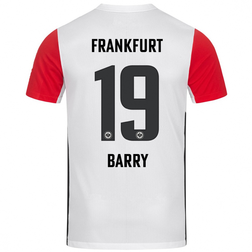 Niño Fútbol Camiseta Jasha Barry #19 Blanco Rojo 1ª Equipación 2024/25 Argentina