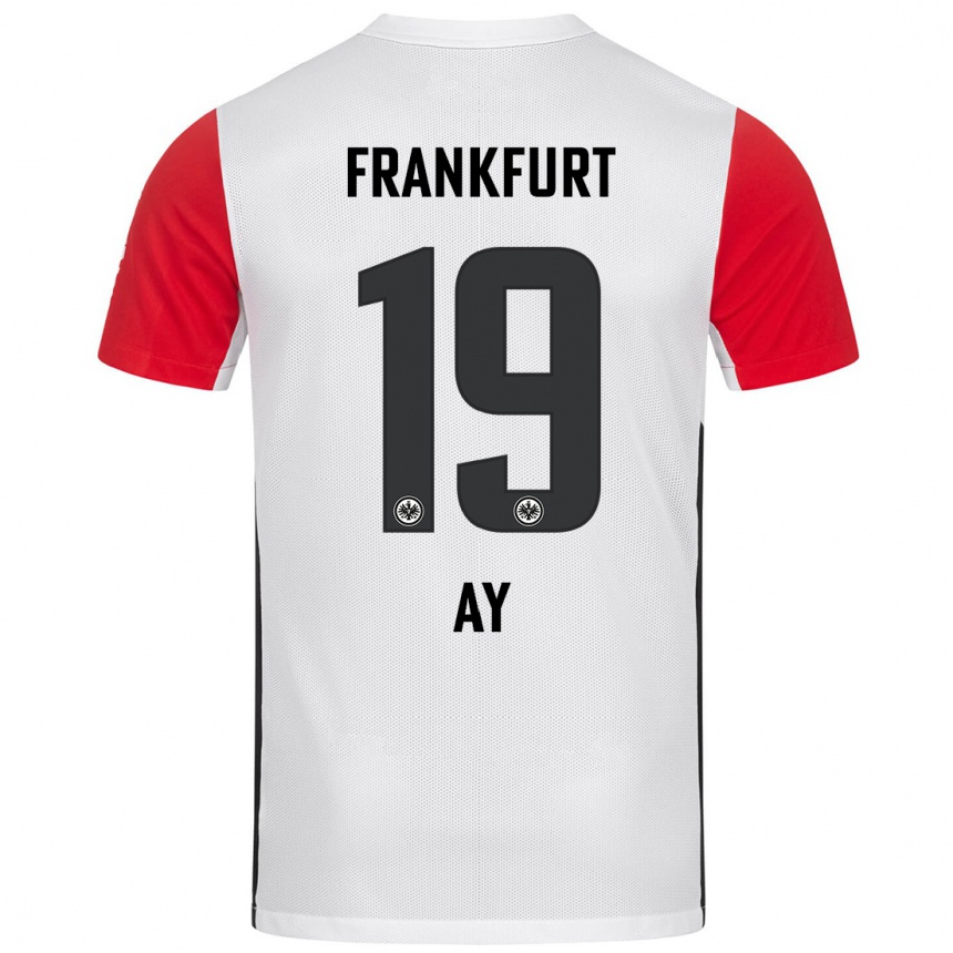 Niño Fútbol Camiseta Ugur Ay #19 Blanco Rojo 1ª Equipación 2024/25 Argentina