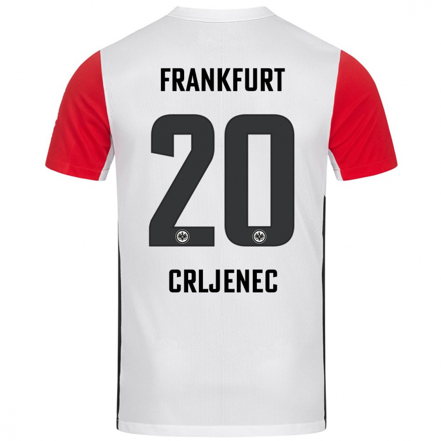 Niño Fútbol Camiseta Dominik Crljenec #20 Blanco Rojo 1ª Equipación 2024/25 Argentina