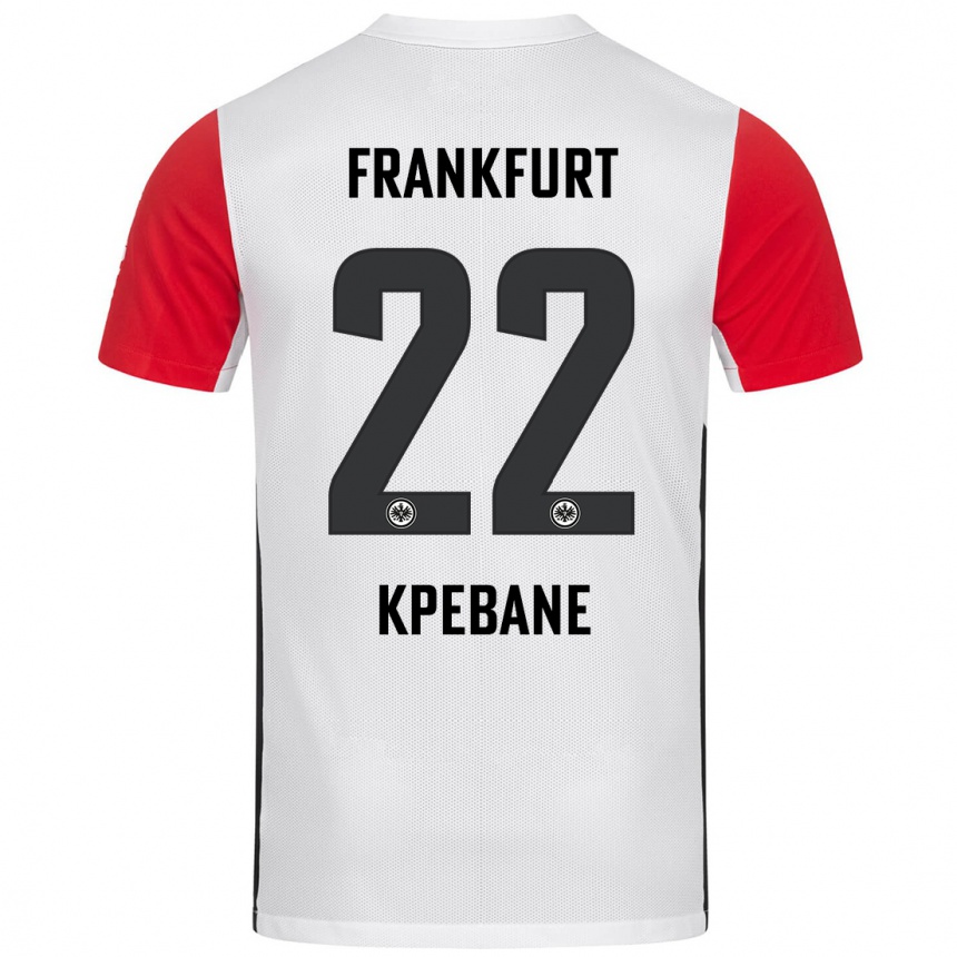 Niño Fútbol Camiseta Tamiou Kpebane #22 Blanco Rojo 1ª Equipación 2024/25 Argentina