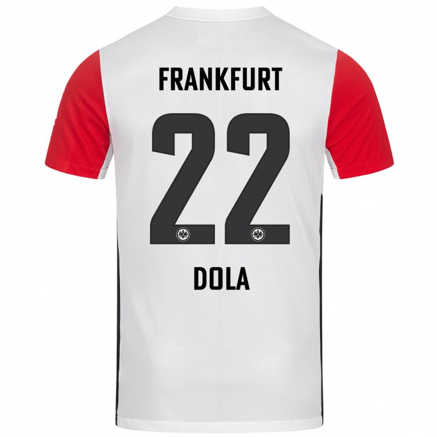 Niño Fútbol Camiseta Igor Dola #22 Blanco Rojo 1ª Equipación 2024/25 Argentina