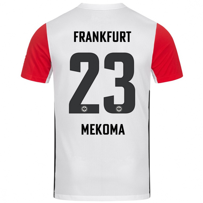 Niño Fútbol Camiseta Jamal Mekoma #23 Blanco Rojo 1ª Equipación 2024/25 Argentina