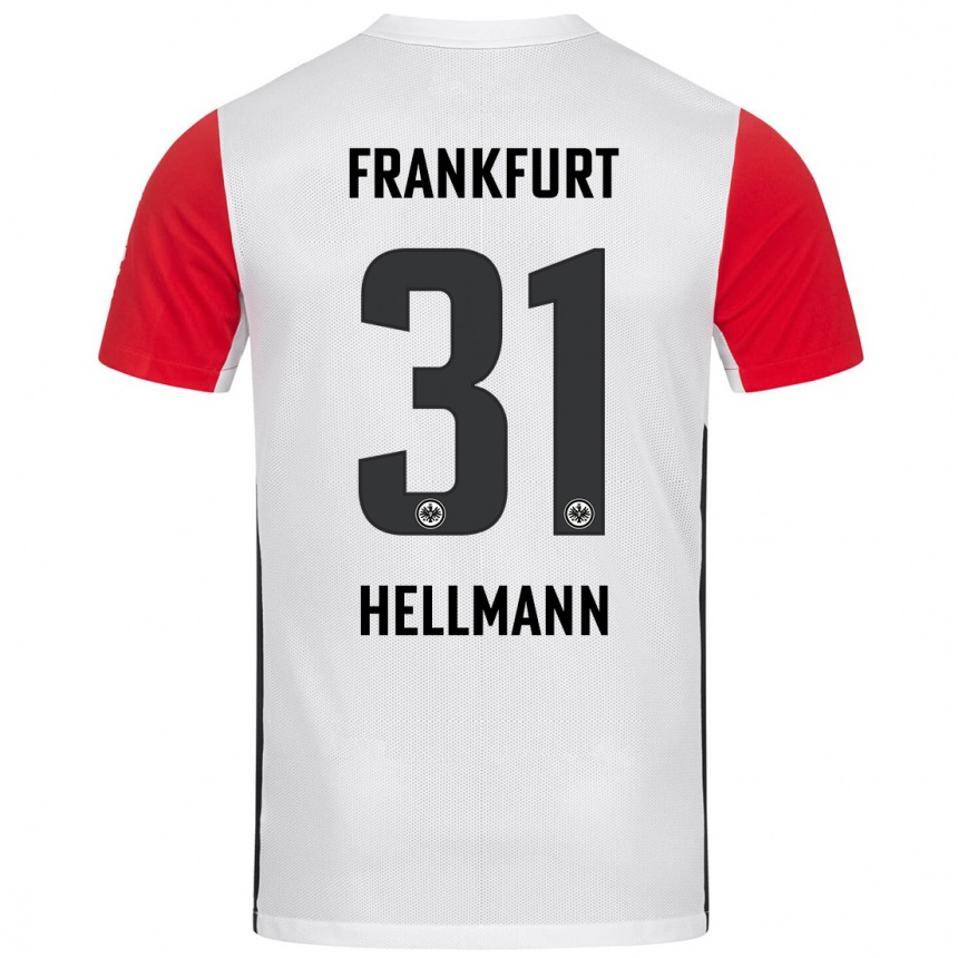 Niño Fútbol Camiseta Melvin Hellmann #31 Blanco Rojo 1ª Equipación 2024/25 Argentina