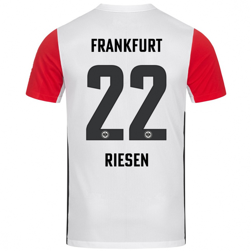 Niño Fútbol Camiseta Nadine Riesen #22 Blanco Rojo 1ª Equipación 2024/25 Argentina