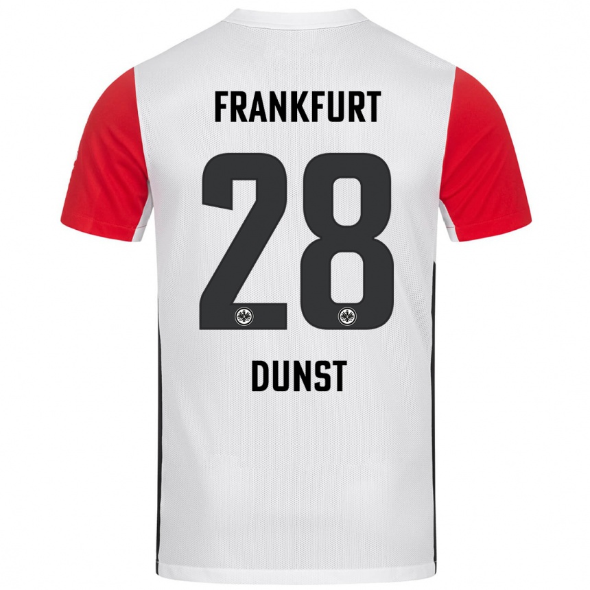 Niño Fútbol Camiseta Barbara Dunst #28 Blanco Rojo 1ª Equipación 2024/25 Argentina