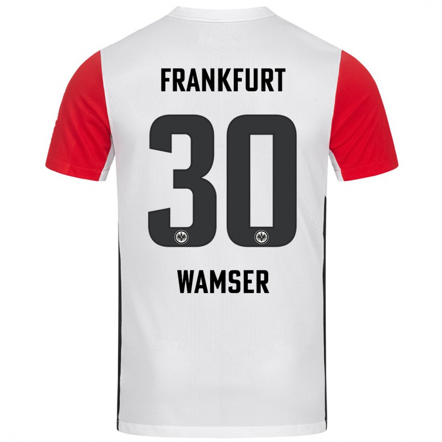 Niño Fútbol Camiseta Carlotta Wamser #30 Blanco Rojo 1ª Equipación 2024/25 Argentina