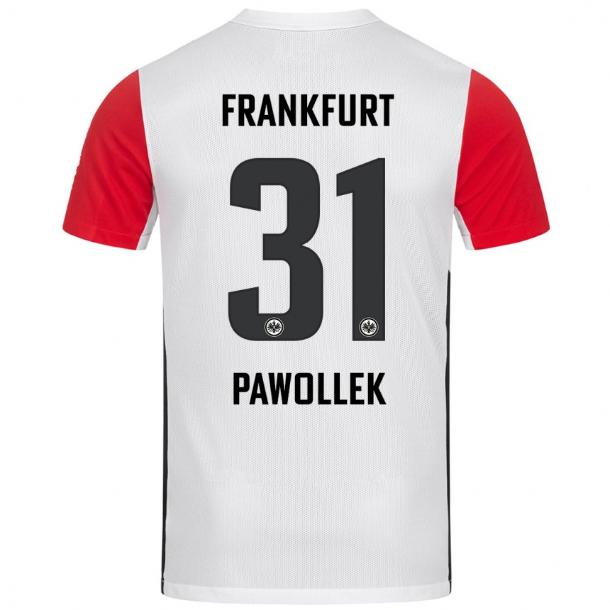 Niño Fútbol Camiseta Tanja Pawollek #31 Blanco Rojo 1ª Equipación 2024/25 Argentina