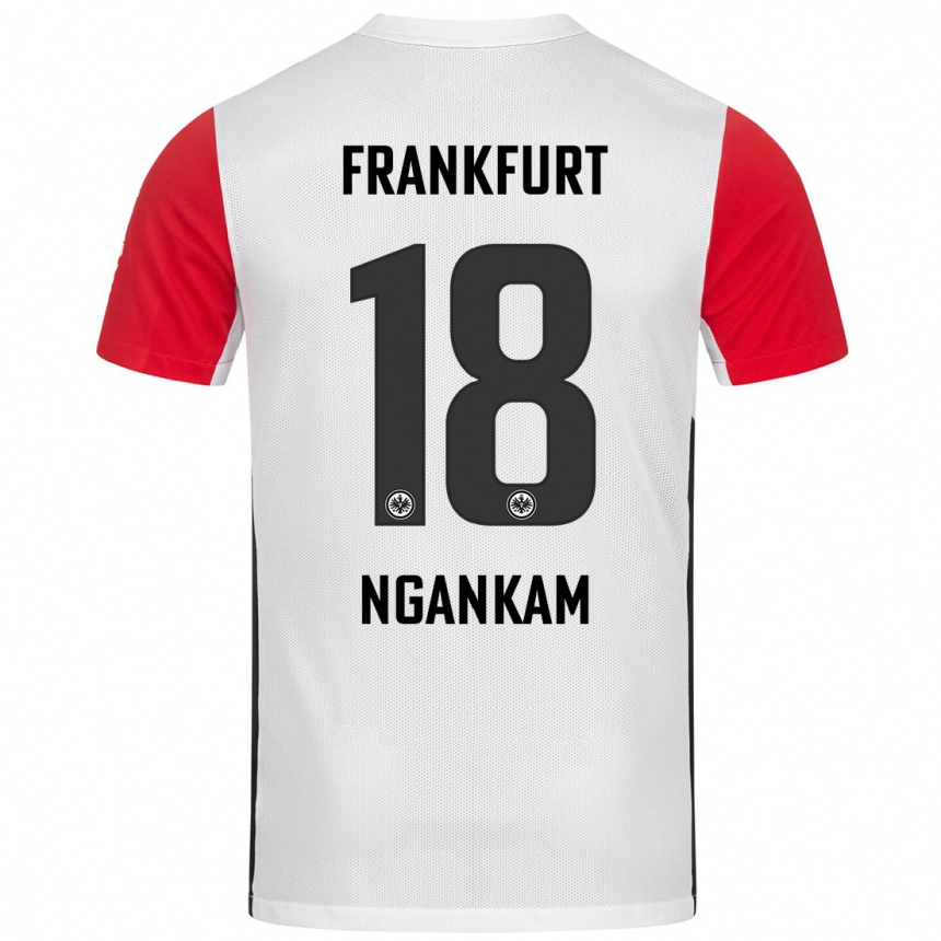 Niño Fútbol Camiseta Jessic Ngankam #18 Blanco Rojo 1ª Equipación 2024/25 Argentina