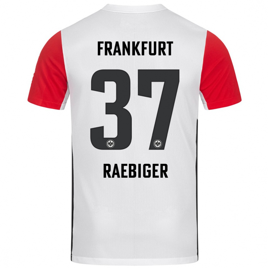 Niño Fútbol Camiseta Sidney Raebiger #37 Blanco Rojo 1ª Equipación 2024/25 Argentina