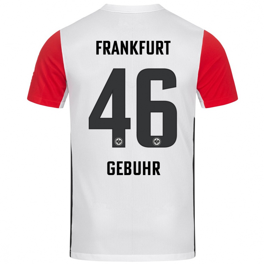 Niño Fútbol Camiseta Dario Gebuhr #46 Blanco Rojo 1ª Equipación 2024/25 Argentina