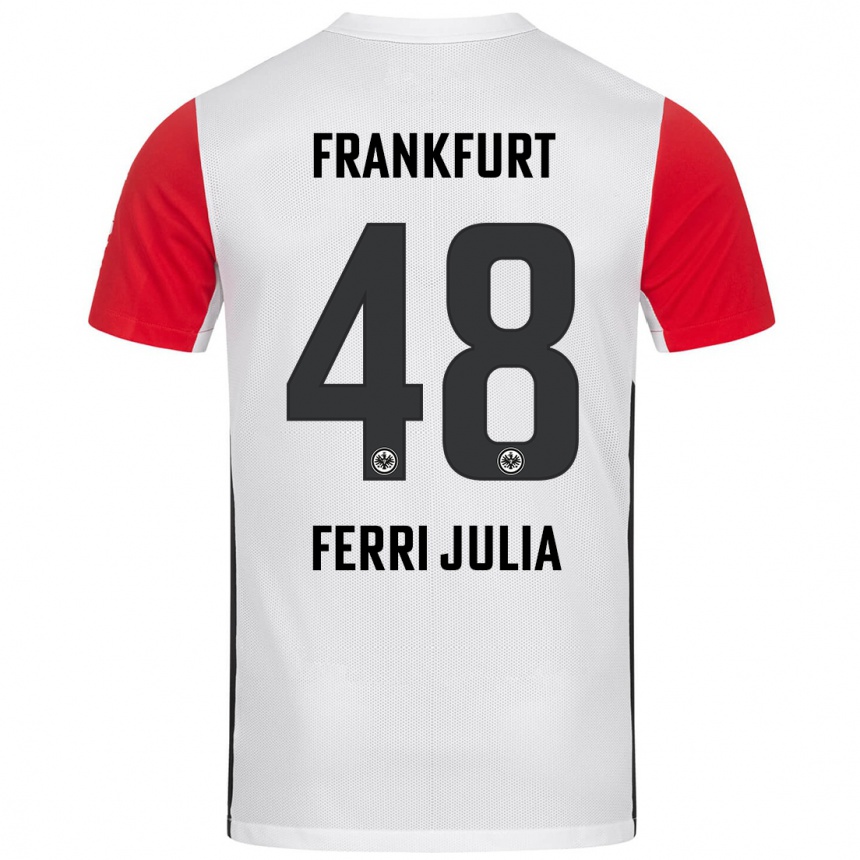 Niño Fútbol Camiseta Nacho Ferri #48 Blanco Rojo 1ª Equipación 2024/25 Argentina