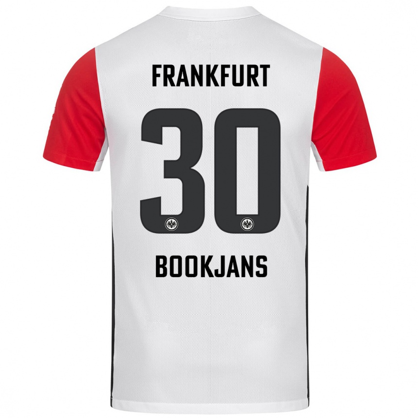 Niño Fútbol Camiseta Jakob Bookjans #30 Blanco Rojo 1ª Equipación 2024/25 Argentina