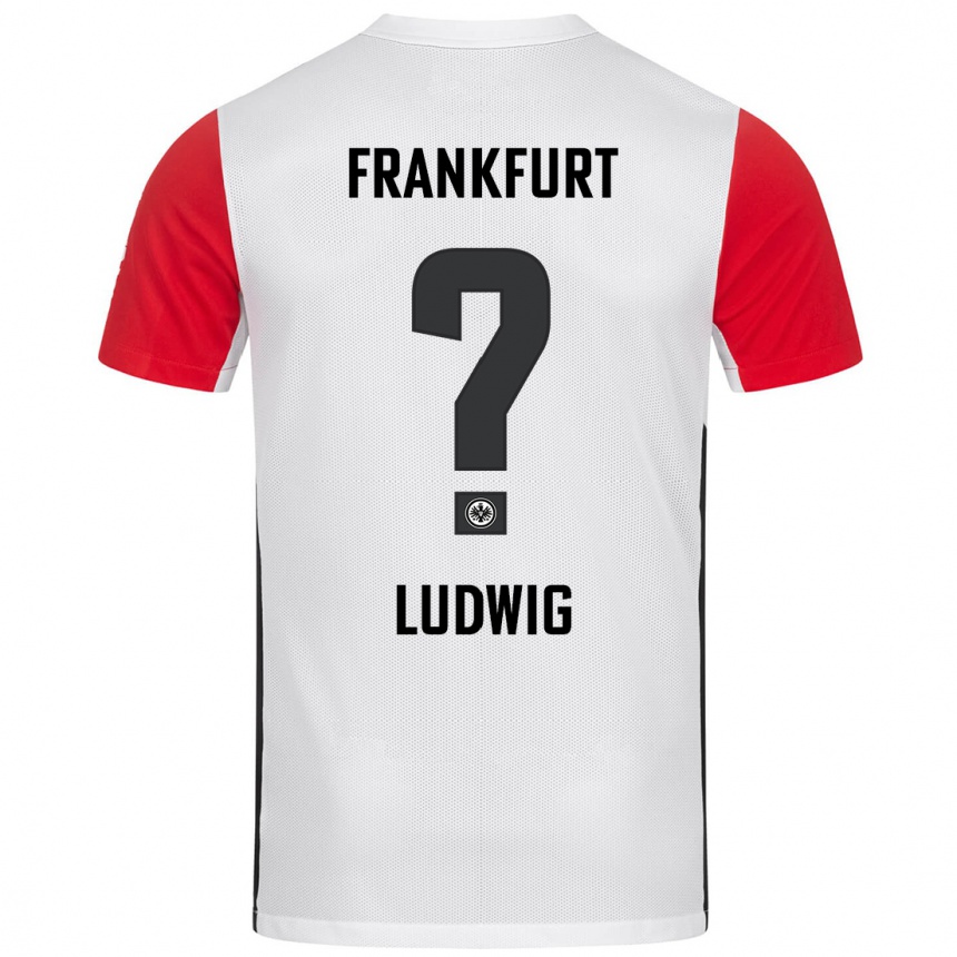 Niño Fútbol Camiseta Finn Ludwig #0 Blanco Rojo 1ª Equipación 2024/25 Argentina