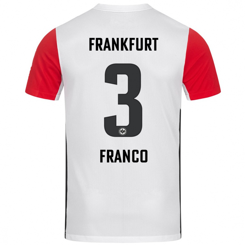 Niño Fútbol Camiseta Giuseppe Franco #3 Blanco Rojo 1ª Equipación 2024/25 Argentina