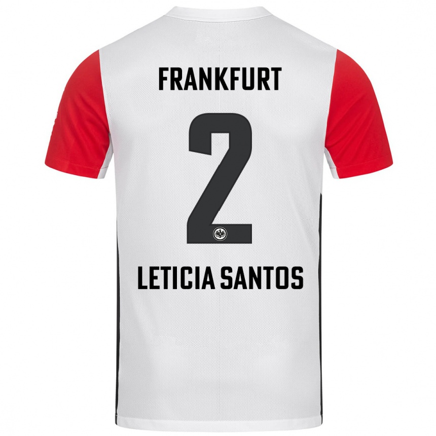 Niño Fútbol Camiseta Letícia Santos De Oliveira #2 Blanco Rojo 1ª Equipación 2024/25 Argentina