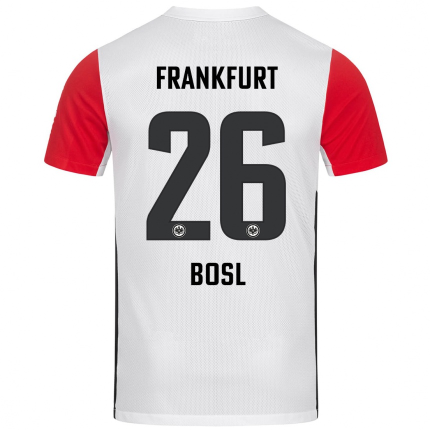 Niño Fútbol Camiseta Cara Bosl #26 Blanco Rojo 1ª Equipación 2024/25 Argentina