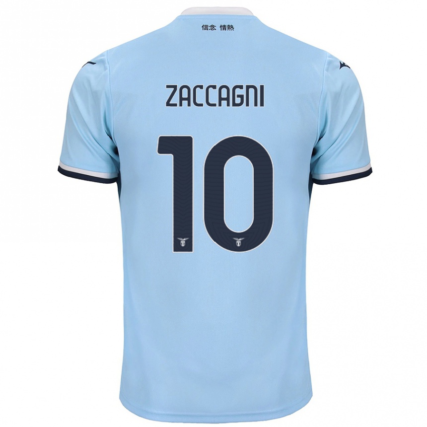 Niño Fútbol Camiseta Mattia Zaccagni #10 Azul 1ª Equipación 2024/25 Argentina