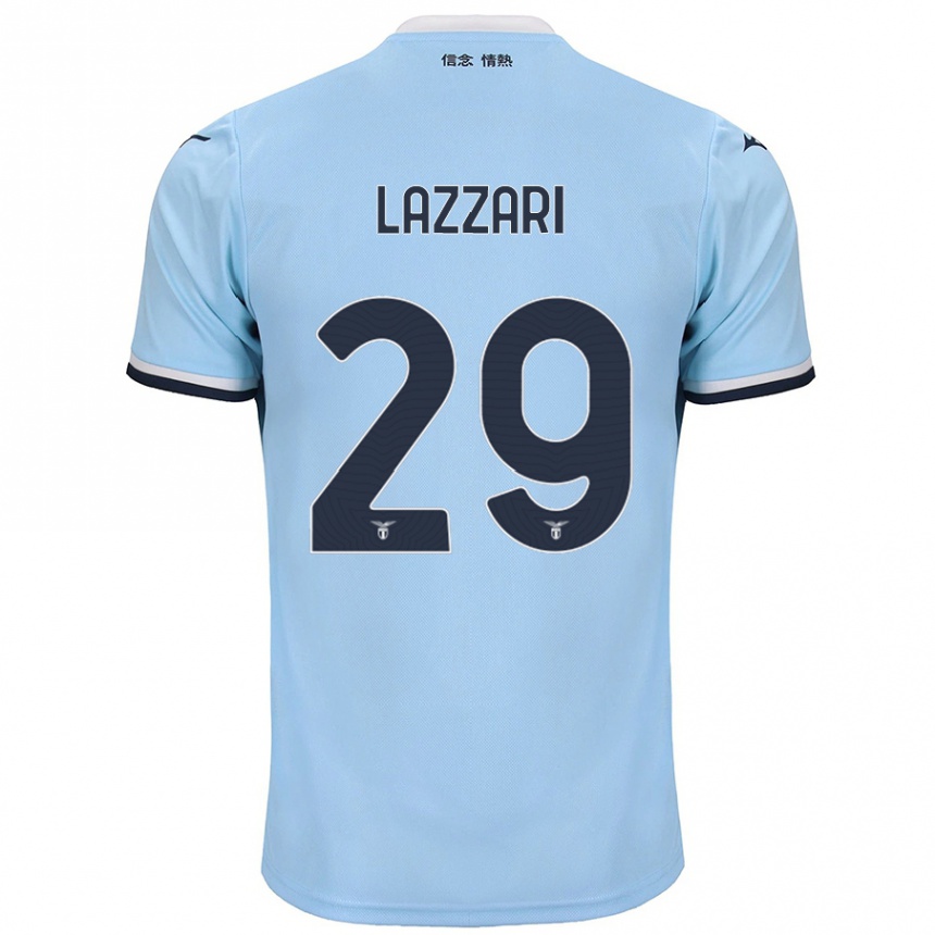 Niño Fútbol Camiseta Manuel Lazzari #29 Azul 1ª Equipación 2024/25 Argentina