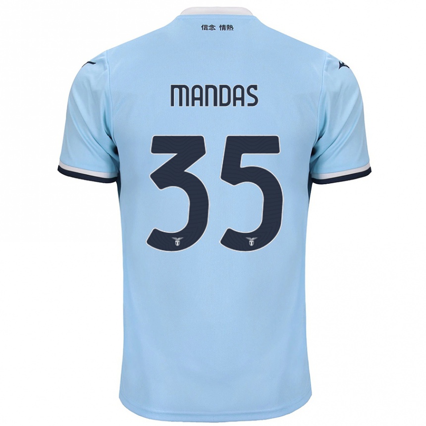 Niño Fútbol Camiseta Christos Mandas #35 Azul 1ª Equipación 2024/25 Argentina