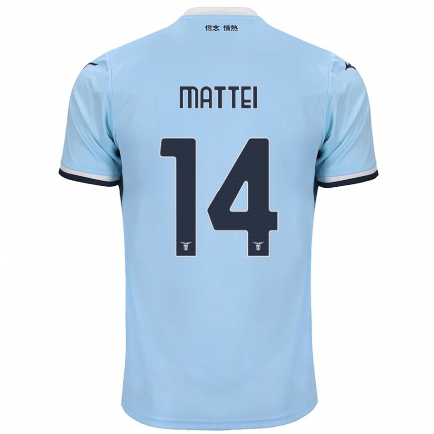 Niño Fútbol Camiseta Sarah Mattei #14 Azul 1ª Equipación 2024/25 Argentina