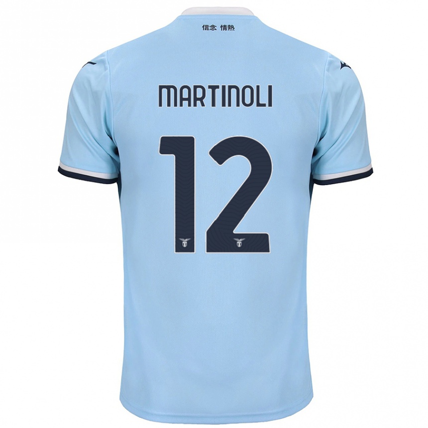 Niño Fútbol Camiseta Elettra Martinoli #12 Azul 1ª Equipación 2024/25 Argentina