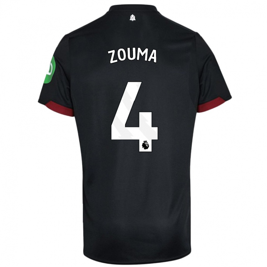 Niño Fútbol Camiseta Kurt Zouma #4 Negro Blanco 2ª Equipación 2024/25 Argentina