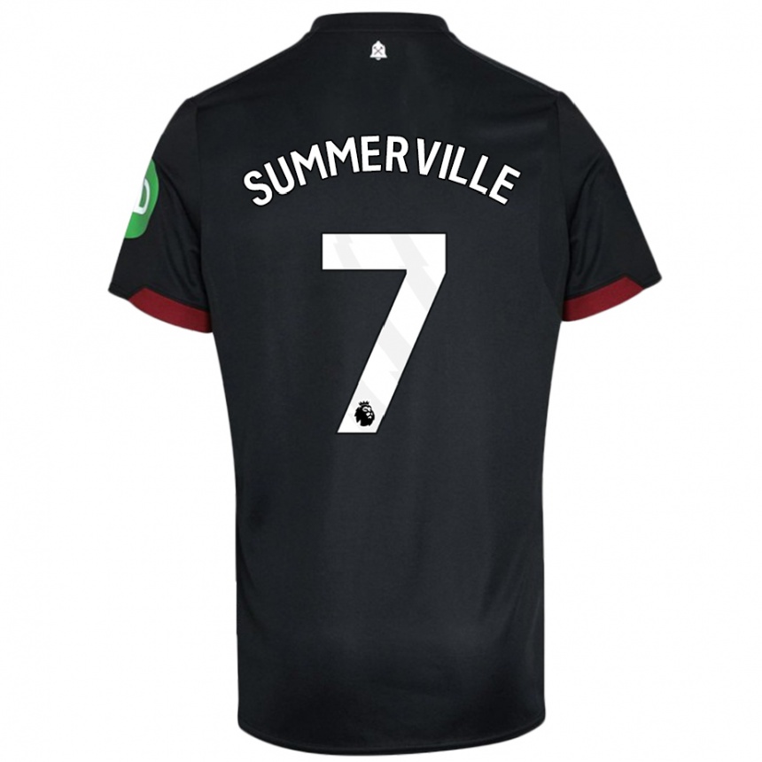 Niño Fútbol Camiseta Crysencio Summerville #7 Negro Blanco 2ª Equipación 2024/25 Argentina