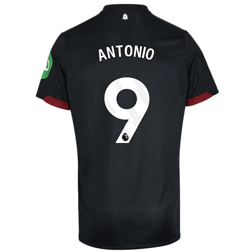 Niño Fútbol Camiseta Michail Antonio #9 Negro Blanco 2ª Equipación 2024/25 Argentina