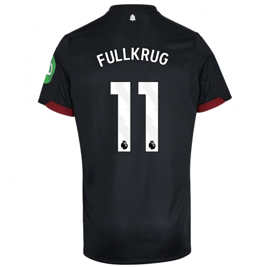 Niño Fútbol Camiseta Niclas Füllkrug #11 Negro Blanco 2ª Equipación 2024/25 Argentina