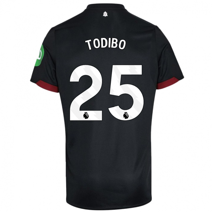 Niño Fútbol Camiseta Jean-Clair Todibo #25 Negro Blanco 2ª Equipación 2024/25 Argentina