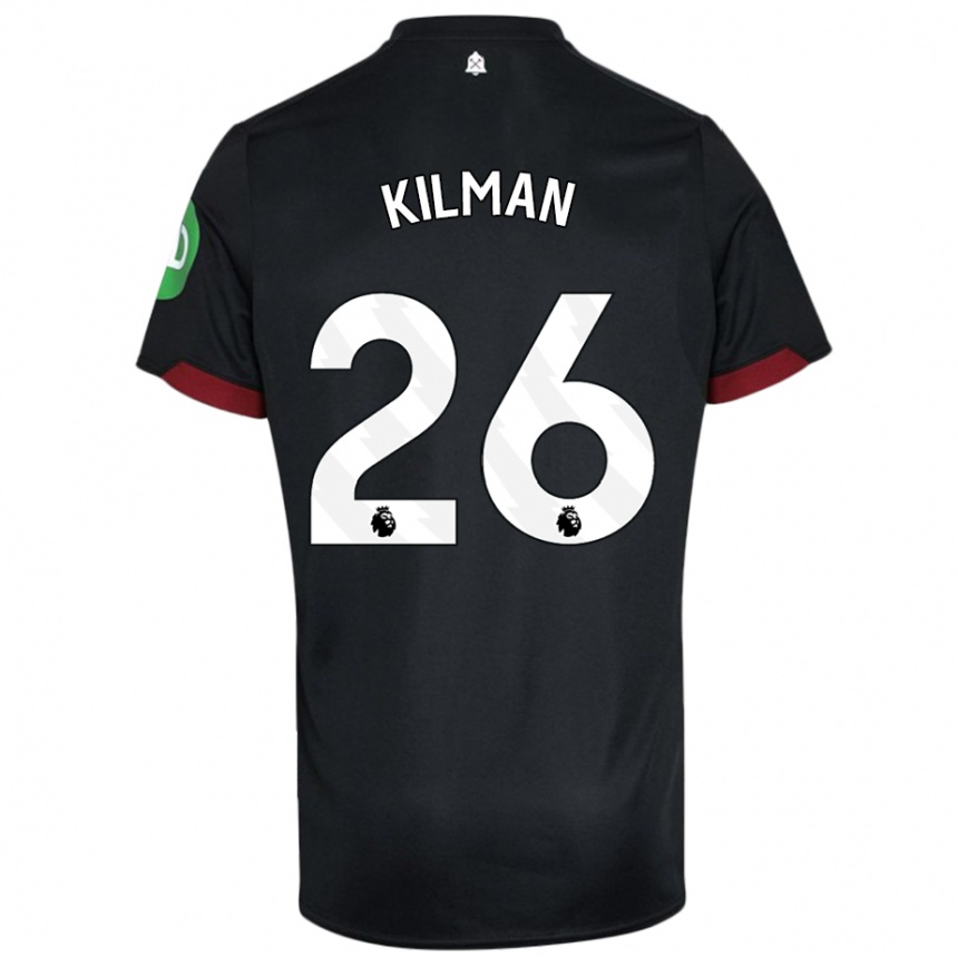 Niño Fútbol Camiseta Max Kilman #26 Negro Blanco 2ª Equipación 2024/25 Argentina