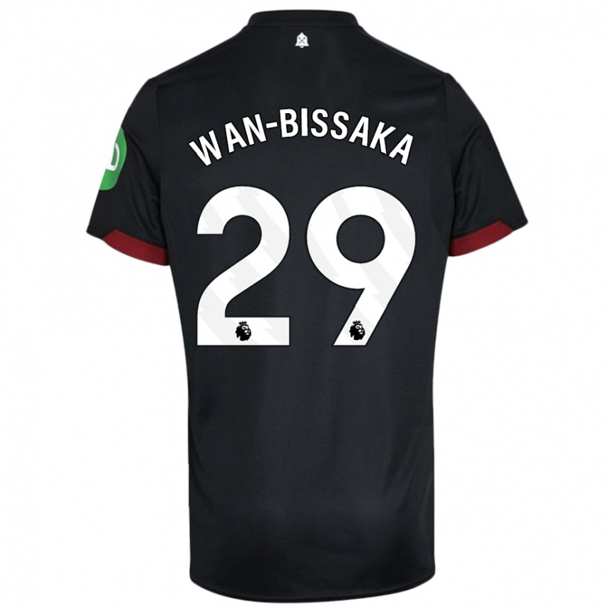 Niño Fútbol Camiseta Aaron Wan-Bissaka #29 Negro Blanco 2ª Equipación 2024/25 Argentina