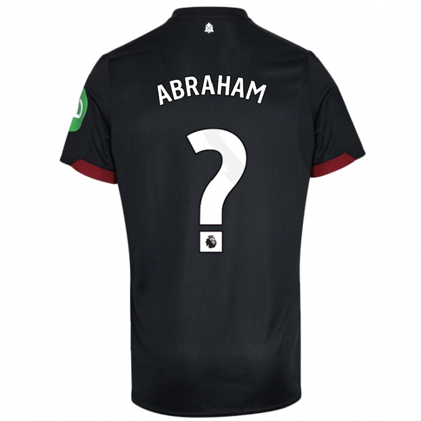 Niño Fútbol Camiseta Dondre Abraham #0 Negro Blanco 2ª Equipación 2024/25 Argentina