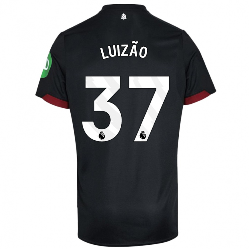 Niño Fútbol Camiseta Luizão #37 Negro Blanco 2ª Equipación 2024/25 Argentina