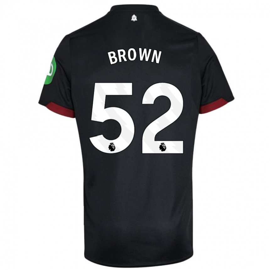 Niño Fútbol Camiseta Luis Brown #52 Negro Blanco 2ª Equipación 2024/25 Argentina