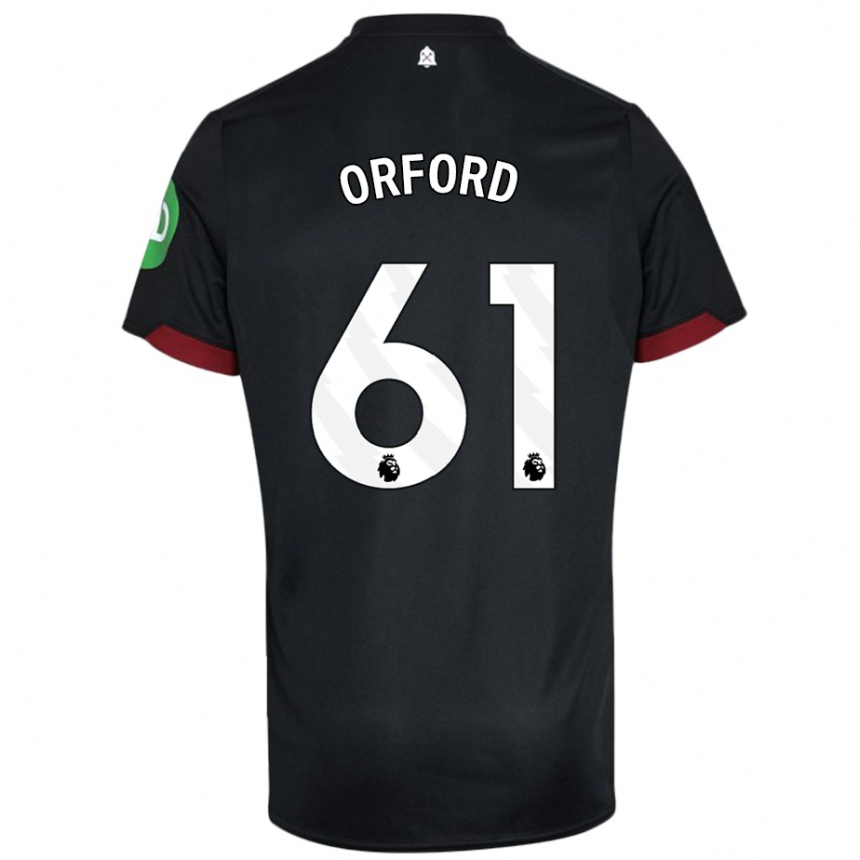 Niño Fútbol Camiseta Lewis Orford #61 Negro Blanco 2ª Equipación 2024/25 Argentina