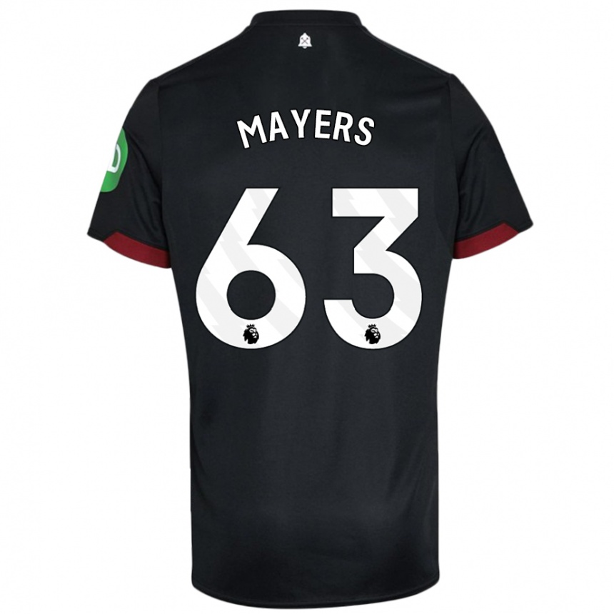 Niño Fútbol Camiseta Ezra Mayers #63 Negro Blanco 2ª Equipación 2024/25 Argentina