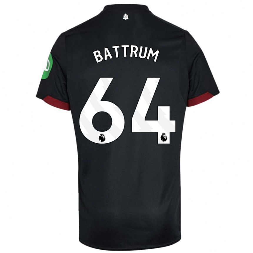 Niño Fútbol Camiseta Ryan Battrum #64 Negro Blanco 2ª Equipación 2024/25 Argentina