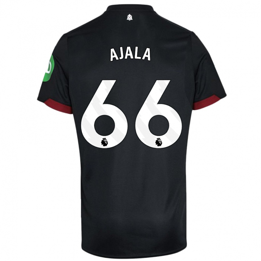 Niño Fútbol Camiseta Joshua Ajala #66 Negro Blanco 2ª Equipación 2024/25 Argentina