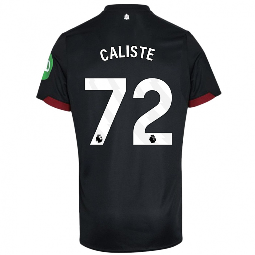 Niño Fútbol Camiseta Gabriel Caliste #72 Negro Blanco 2ª Equipación 2024/25 Argentina