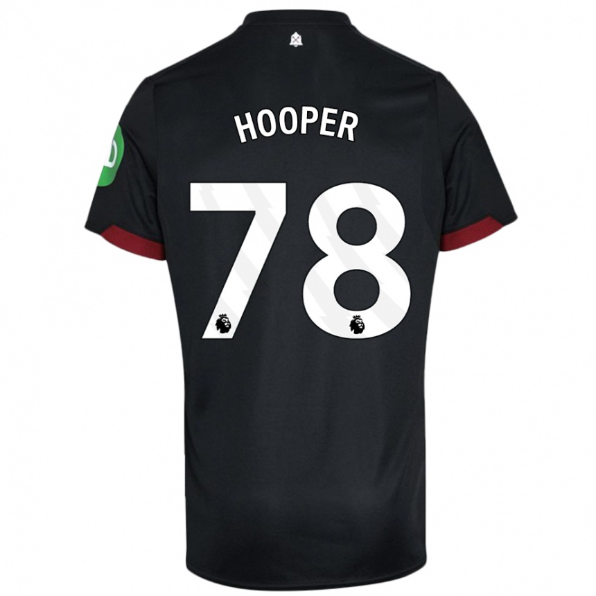 Niño Fútbol Camiseta Finley Hooper #78 Negro Blanco 2ª Equipación 2024/25 Argentina