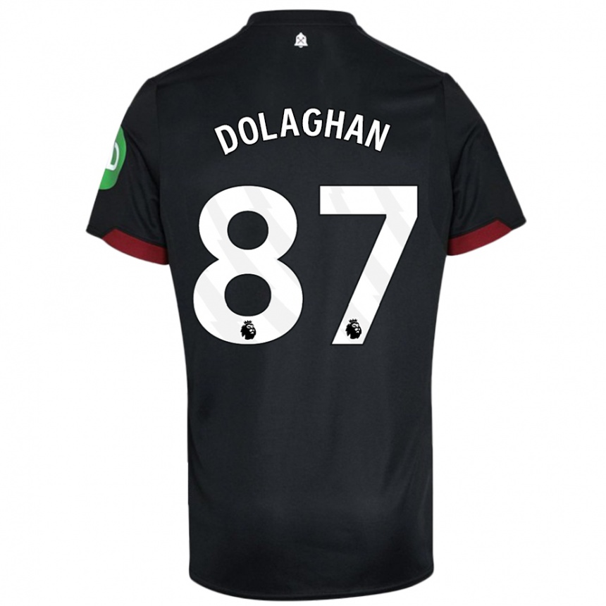 Niño Fútbol Camiseta Brad Dolaghan #87 Negro Blanco 2ª Equipación 2024/25 Argentina