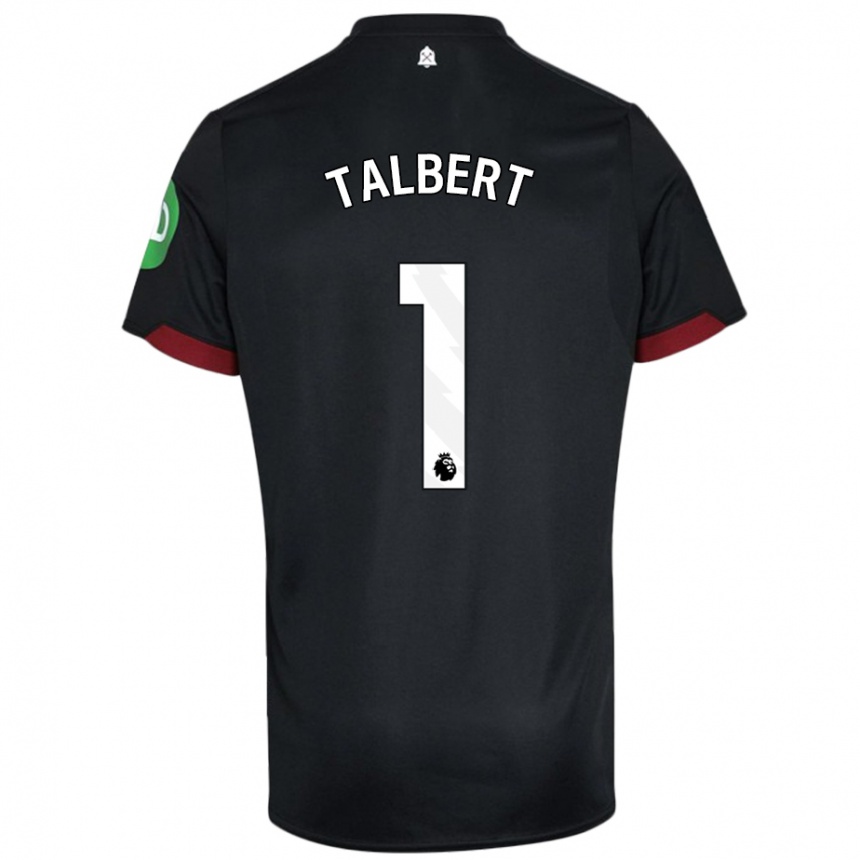 Niño Fútbol Camiseta Katelin Talbert #1 Negro Blanco 2ª Equipación 2024/25 Argentina