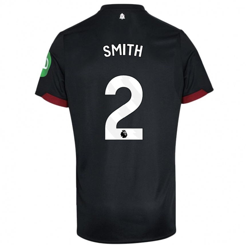 Niño Fútbol Camiseta Kirsty Smith #2 Negro Blanco 2ª Equipación 2024/25 Argentina