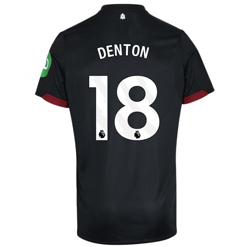 Niño Fútbol Camiseta Anouk Denton #18 Negro Blanco 2ª Equipación 2024/25 Argentina