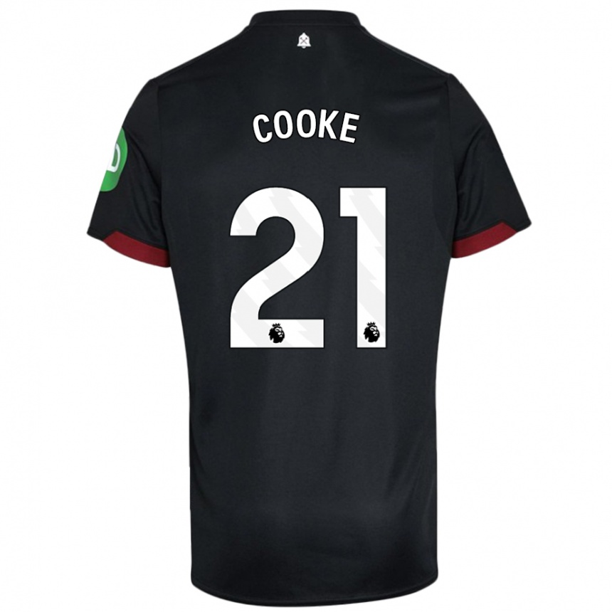 Niño Fútbol Camiseta Shannon Cooke #21 Negro Blanco 2ª Equipación 2024/25 Argentina