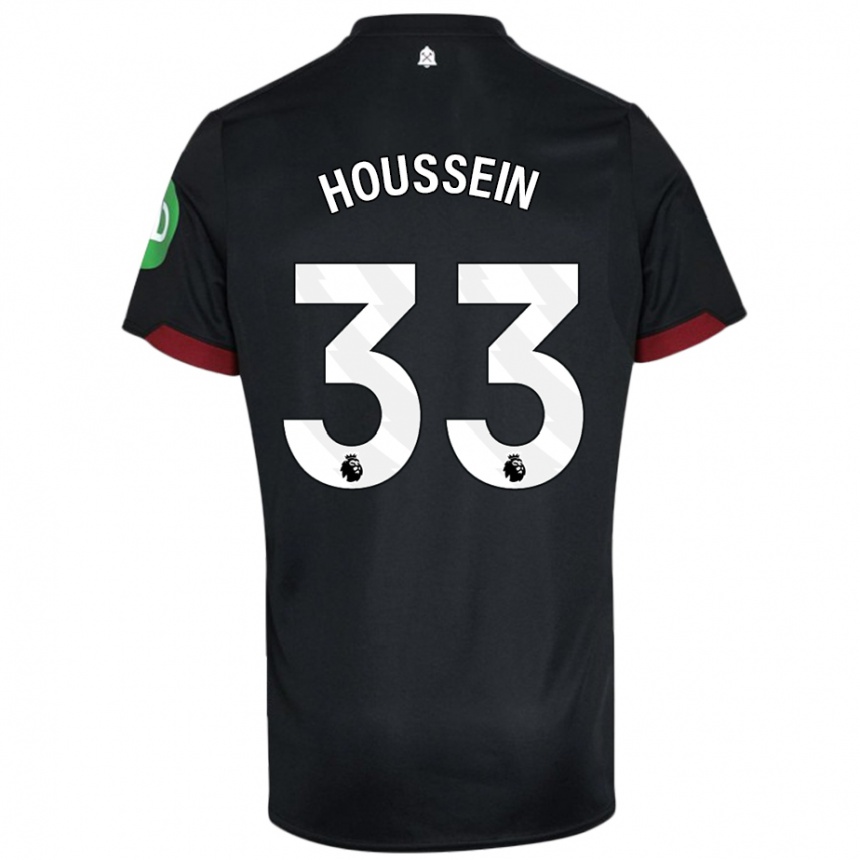 Niño Fútbol Camiseta Halle Houssein #33 Negro Blanco 2ª Equipación 2024/25 Argentina