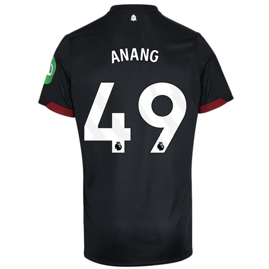 Niño Fútbol Camiseta Joseph Anang #49 Negro Blanco 2ª Equipación 2024/25 Argentina