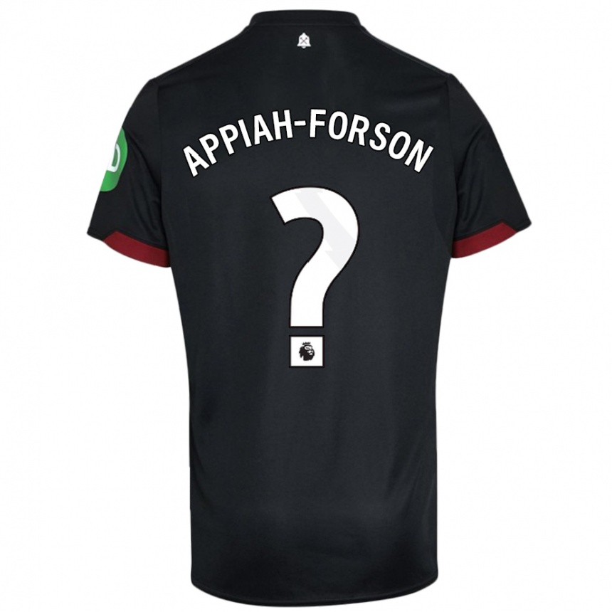 Niño Fútbol Camiseta Keenan Appiah-Forson #0 Negro Blanco 2ª Equipación 2024/25 Argentina